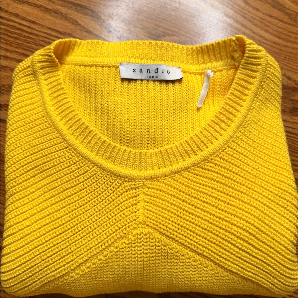 Sandro Vibrant Yellow Ribbed Sweater